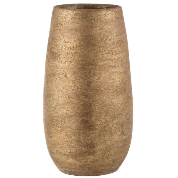 VASE IRREGULAR ROUGH CERAMIC GOLD LARGE