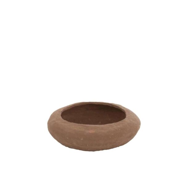 BOWL ROUND PAPER MACHE BROWN