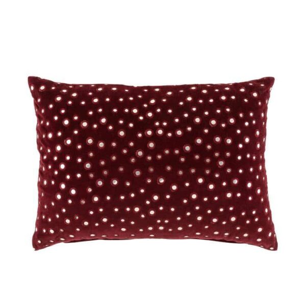CUSHION MIRROR RECTANGLE COTTON RED/SILVER