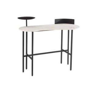 CONSOLE MARBLE/IRON WHITE/BLACK