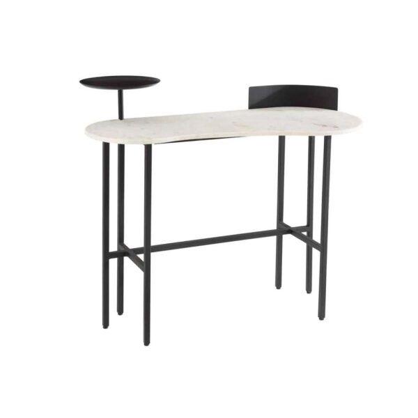 CONSOLE MARBLE/IRON WHITE/BLACK