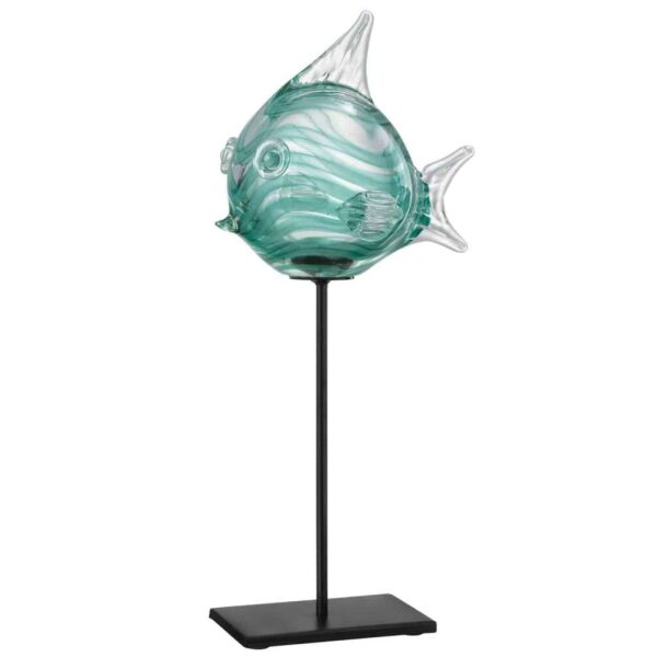 FISH ON FOOT GLASS GREEN LARGE