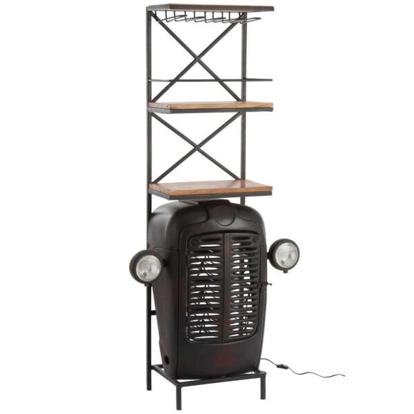 BAR TRACTOR FRONT METAL/WOOD BLACK/NATURAL