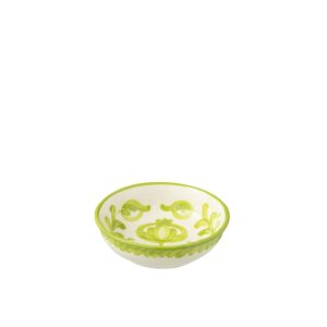 BOWL GRANADA LOW CERAMIC WHITE/GREEN SMALL
