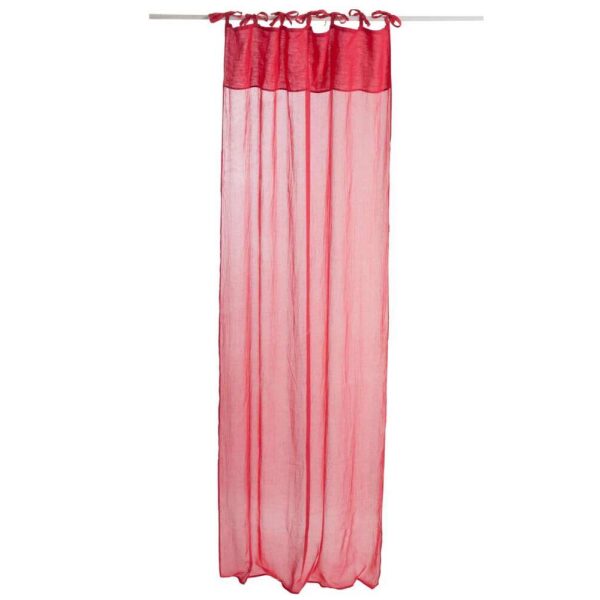 CURTAIN COTTON VOILE+LINEN RED