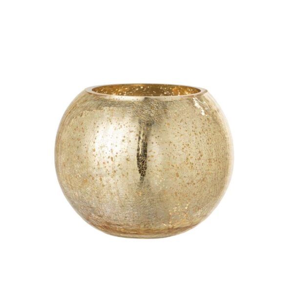 HURRICANE LIGHT BALL CRAQUELURE GLASS PEARL EFFECT GOLD LARGE