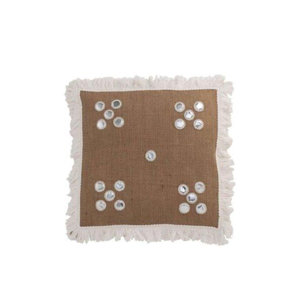 CUSHION MIRRORS IN CORNERS JUTE NATURAL/WHITE