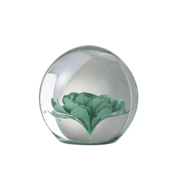 PAPERWEIGHT FLOWER GLASS MINT LARGE