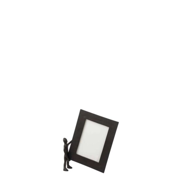 FIGURE WITH PHOTOFRAME ALUMINIUM BLACK/WHITE LARGE