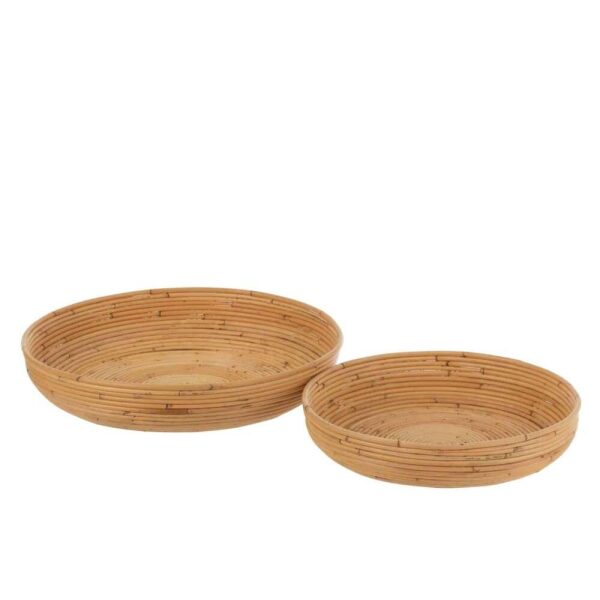 SET OF 2 DISHES RATTAN NATURAL