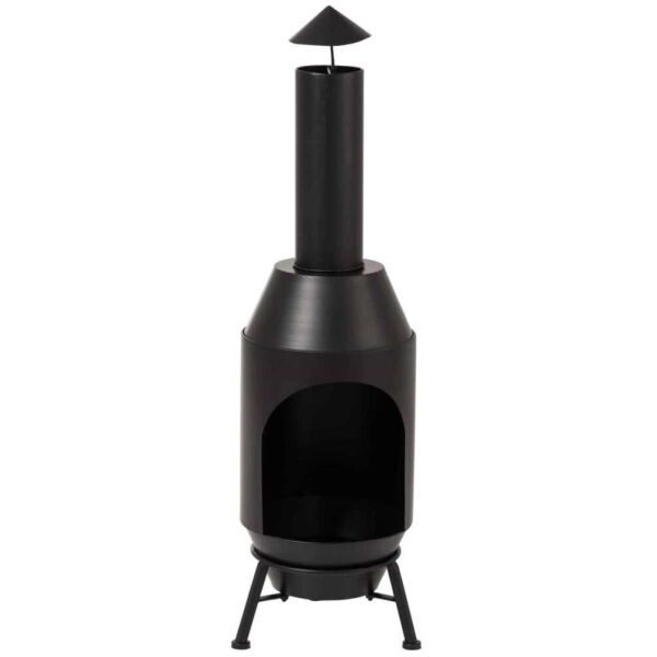 WOOD-FIRED OVEN METAL BLACK