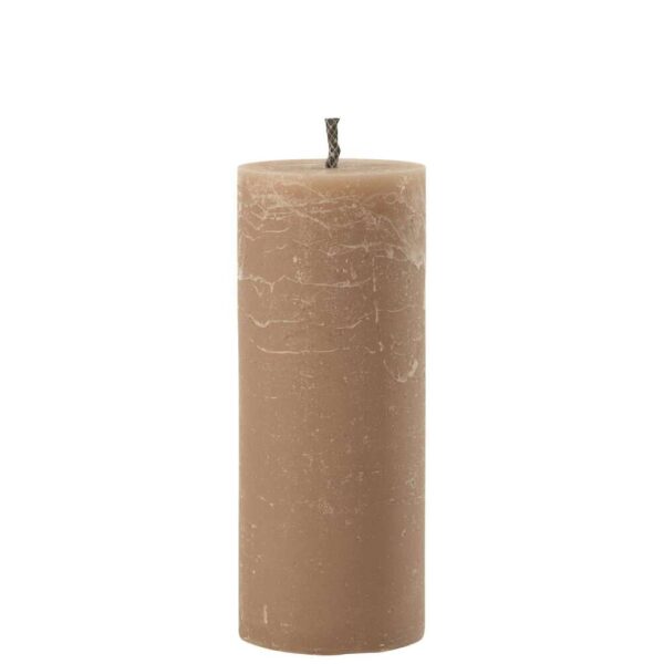 OUTDOOR CANDLE PILLAR PARAFFIN TAUPE LARGE-45HOURS
