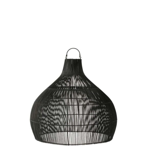 LAMP SHADE PEAR SHAPE RATTAN BLACK