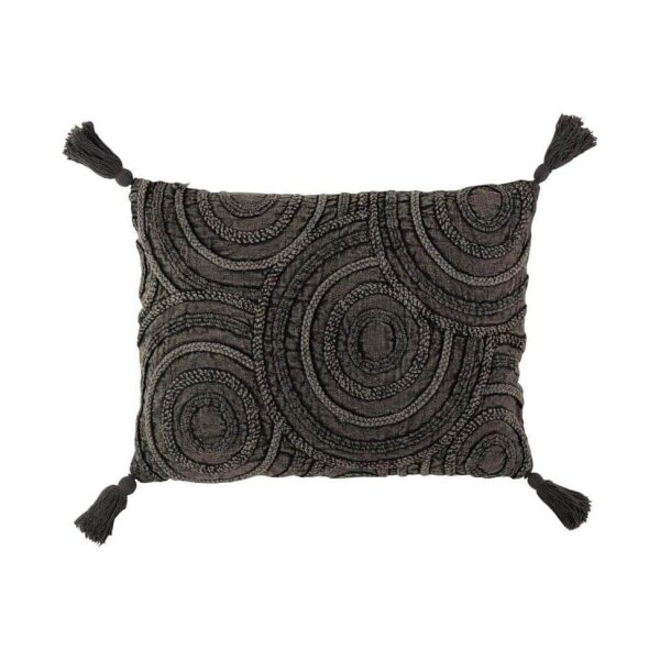 CUSHION CIRCLE COTTON RECTANGLE DARK GREY
