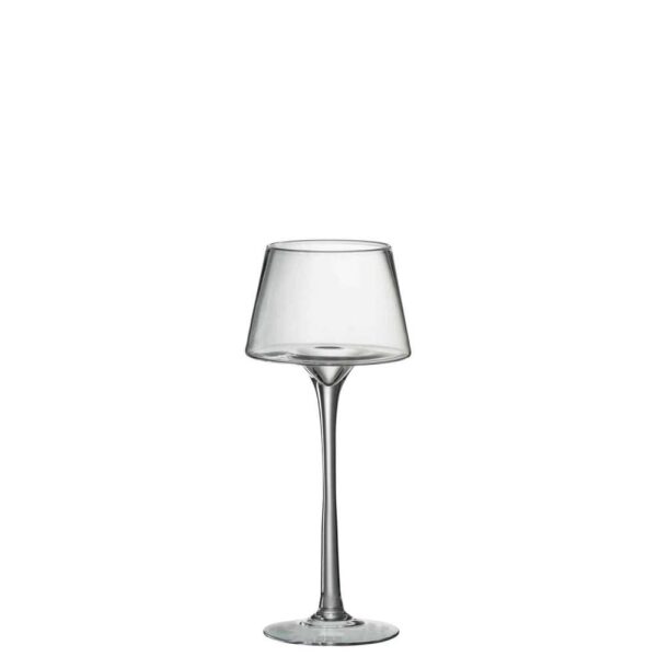 CANDLE HOLDER ON BASE CONICAL GLASS TRANSPARENT MEDIUM