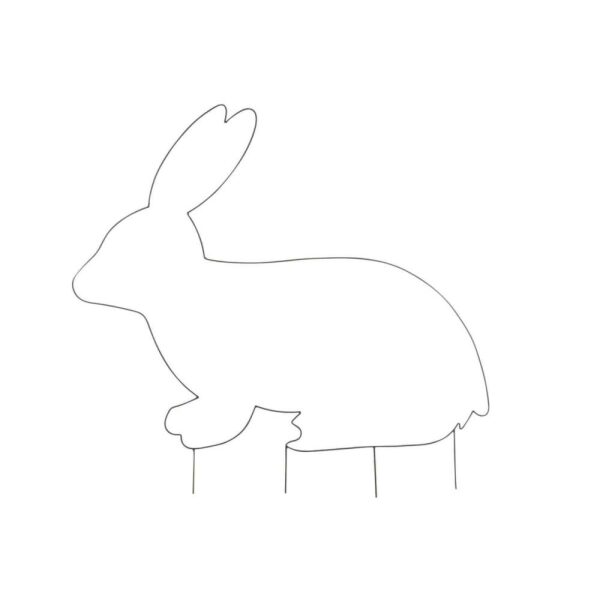 DECORATION GARDEN RABBIT IRON BLACK LARGE