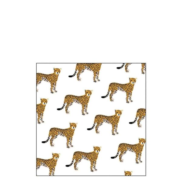 PACK 20 NAPKINS LEOPARD PAPER NATURAL LARGE