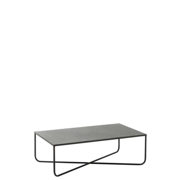 COFFEE TABLE CROSS FRAME METAL BLACK