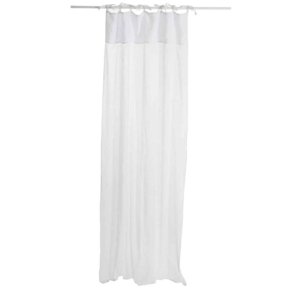 CURTAIN COTTON VOILE+LINEN WHITE