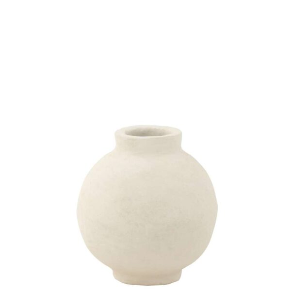 POT SMOOTH SPHERE PAPER MACHE WHITE