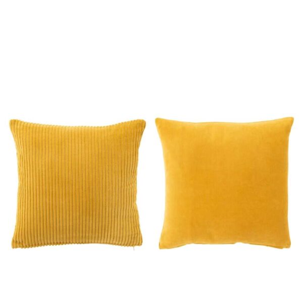 CUSHION VELVET SQUARE COTTON OCHRE ASSORTMENT OF 2