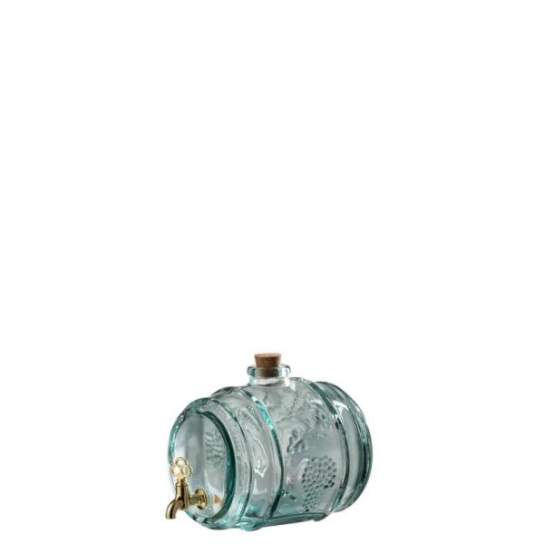 BEVERAGE DISPENSER WINE BARREL GLASS TRANSPARENT