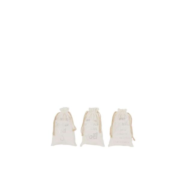 BAG CHRISTMAS FRENCH VELVET WHITE SMALL ASSORTMENT OF 3