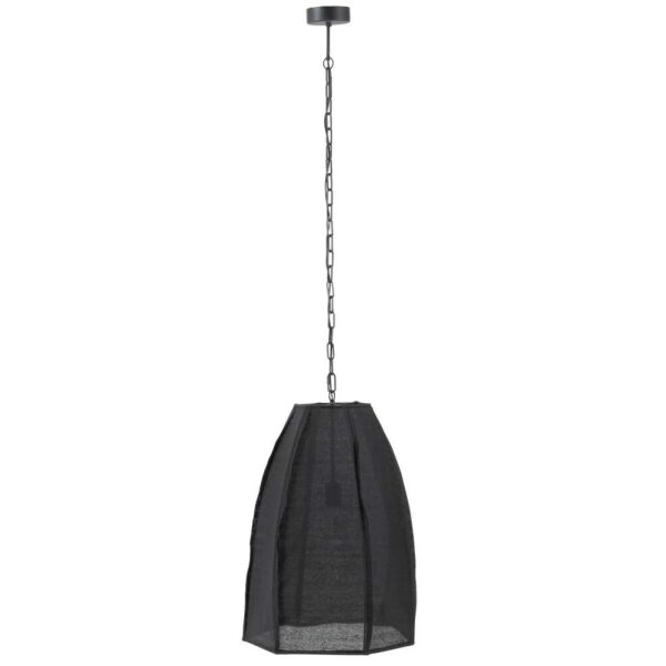 CEILING LAMP PEAR LINEN/IRON BLACK LARGE