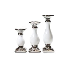 Kubbestake Hvit/Sølv Liten 17Cm