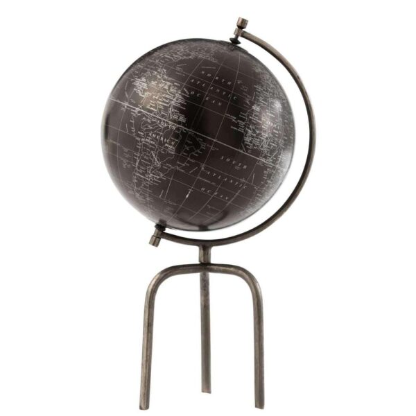 GLOBE TRIPOD IRON/PLASTIC SILVER/BLACK LARGE