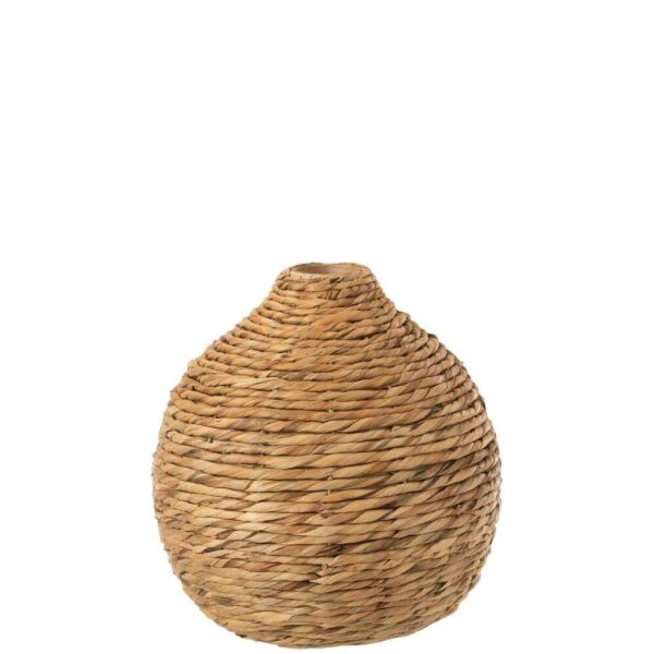 VASE SHORT DECORATIVE WATER HYACINTH NATURAL
