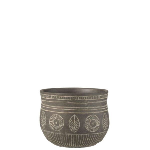 FLOWERPOT FRESCO CEMENT GREY LARGE