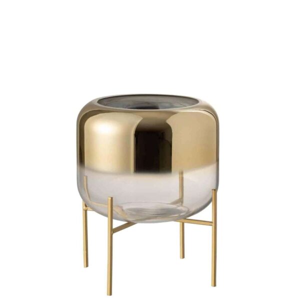 VASE OCEANNE GLASS GOLD/TRANSPARENT SMALL