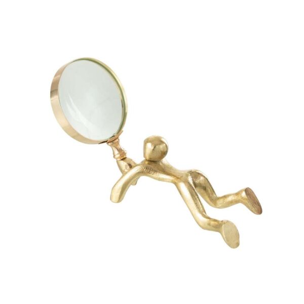 MAGNIFYING GLASS PERSON ALUMINIUM/GLASS GOLD