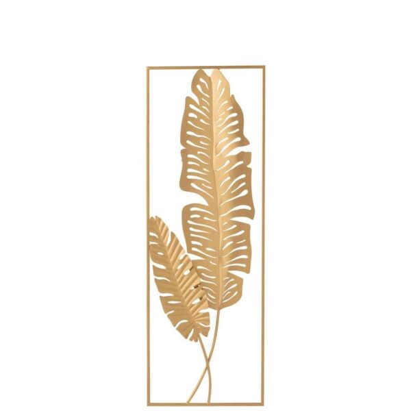 WALL DECORATION LEAF METAL GOLD