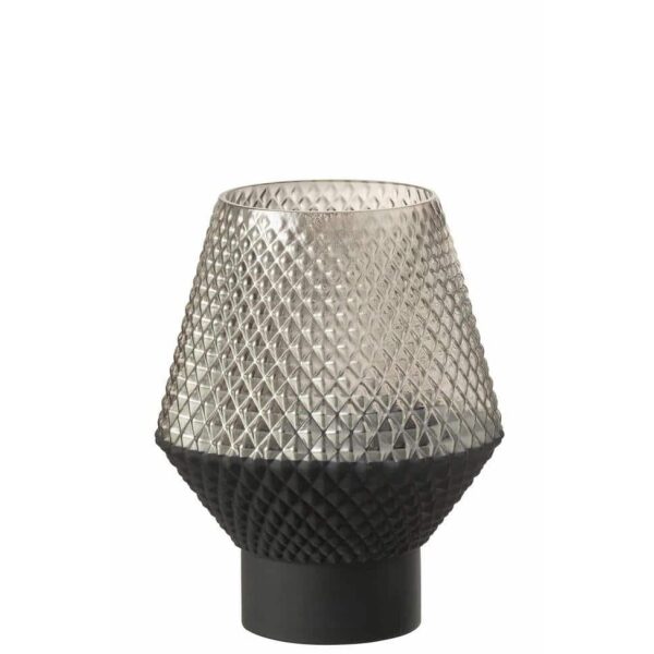 VASE PATTERN GLASS GREY SMALL
