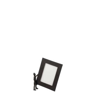 FIGURE WITH PHOTOFRAME ALUMINIUM BLACK/WHITE LARGE