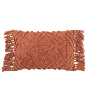 CUSHION TASSEL COTTON TERRACOTTA LONG