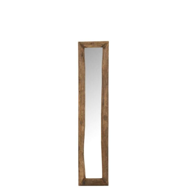 WALL MIRROR RECTANGLE WOOD BROWN SMALL