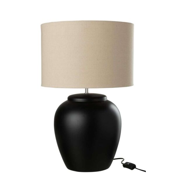 LAMP MELI + SHADE CERAMIC LINEN BLACK LARGE