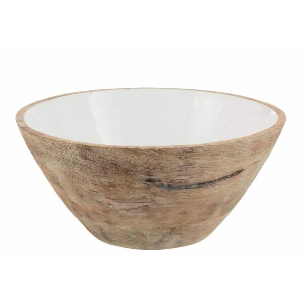 BOWL MANGO WOOD WHITE LARGE