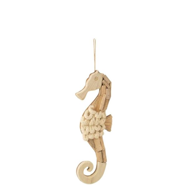 HANGER SEAHORSE WOOD NATURAL SMALL