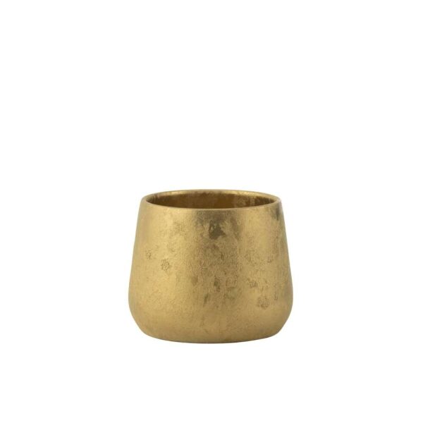FLOWERPOT ROUND CERAMIC GOLD LARGE