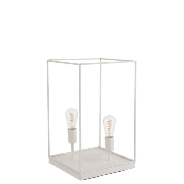 LAMP 2 LAMPS RECTANGULAR FRAME METAL WHITE LARGE
