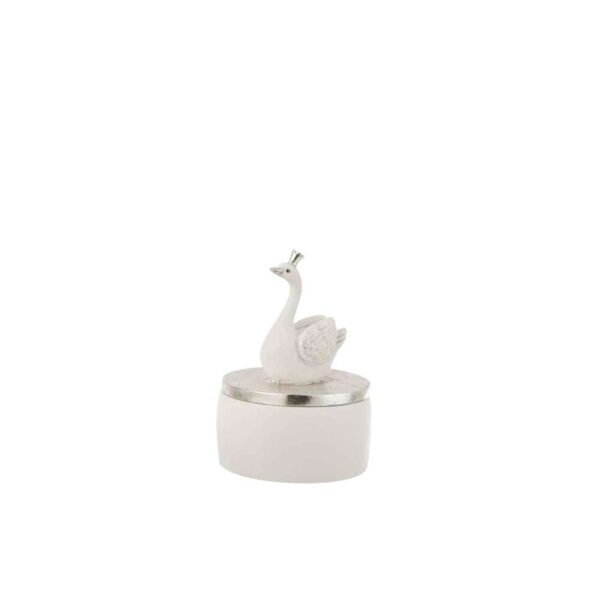 BOX SWAN POLY WHITE/SILVER