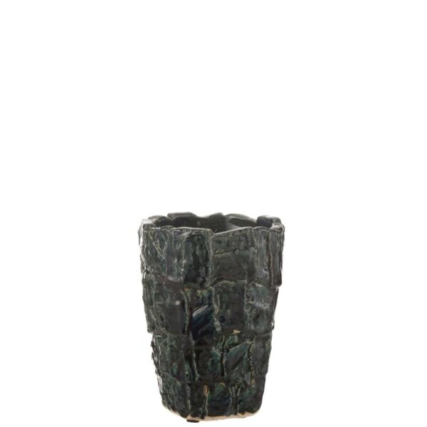 VASE AOKI CERAMIC PETROL GREEN SMALL