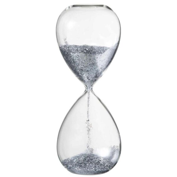 HOURGLASS PEARLS GLASS SILVER EXTRA LARGE