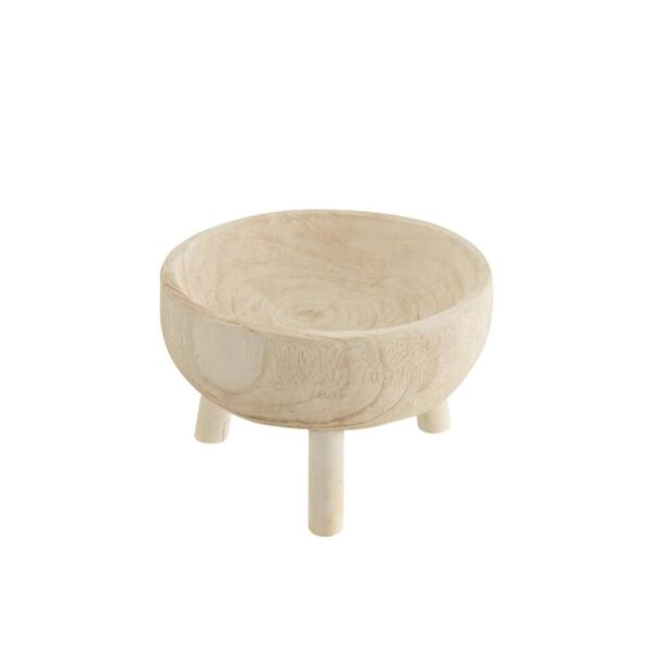 BOWL ON TRIPOD PAULOWNIA WOOD WHITE