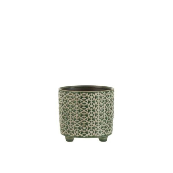 FLOWERPOT FLOWER CERAMIC GREEN SMALL