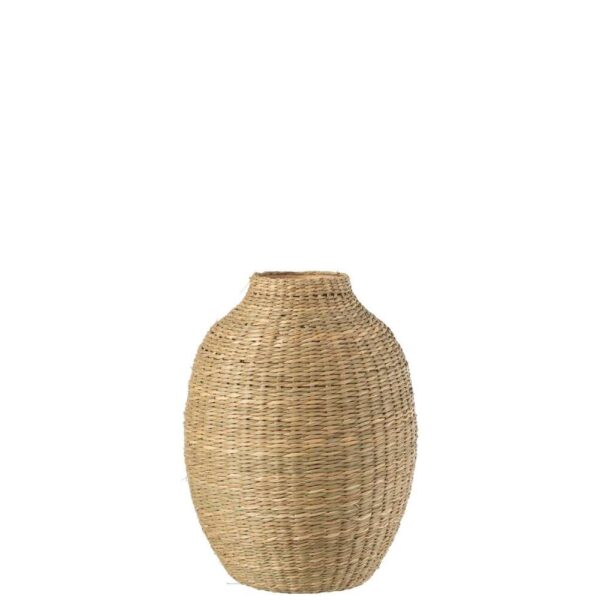 VASE LONG DECORATIVE SEAGRASS/BAMBOO NATURAL